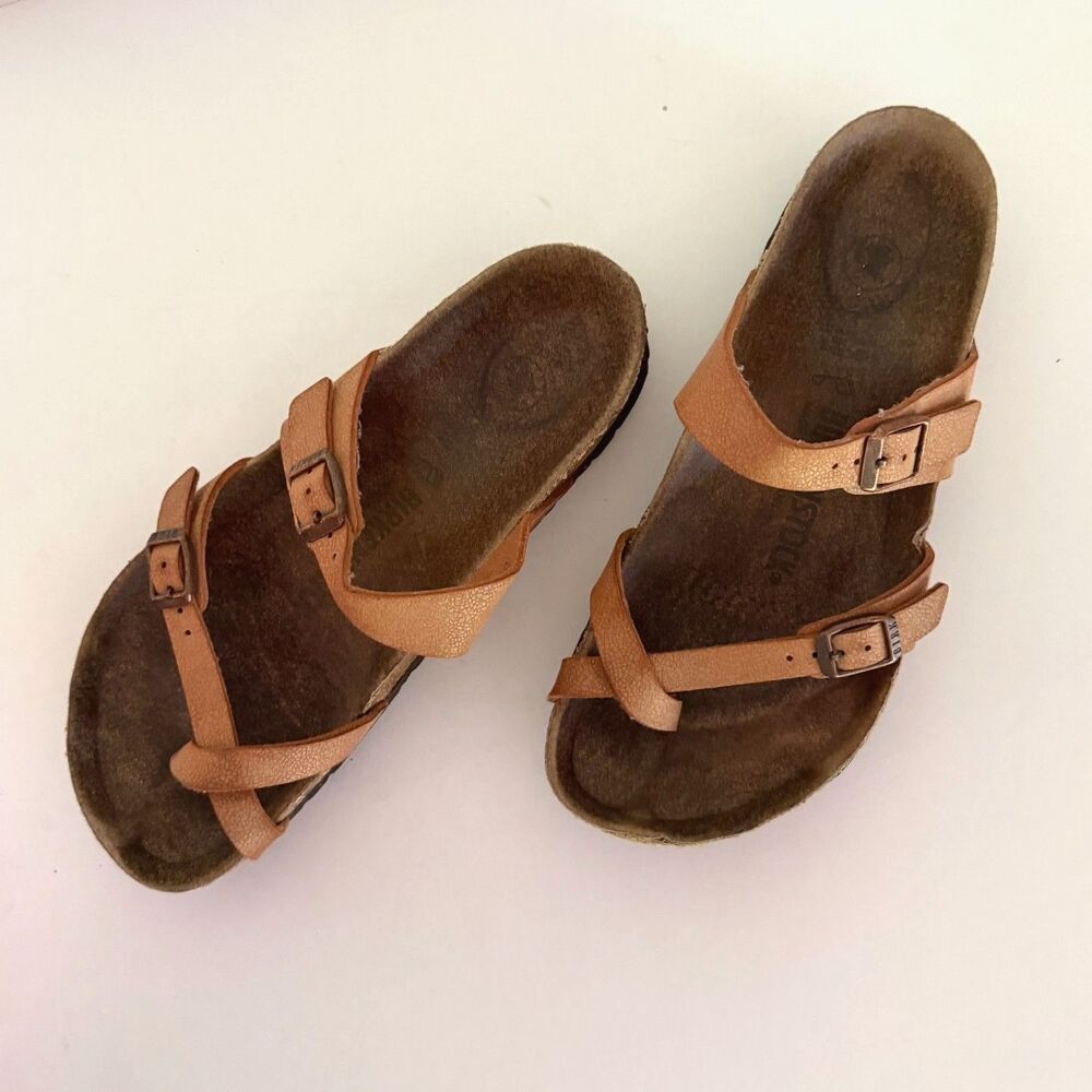 Birkenstock Mayari Sandal, Grained Pecan 39 Casual Granola Shoe Summer